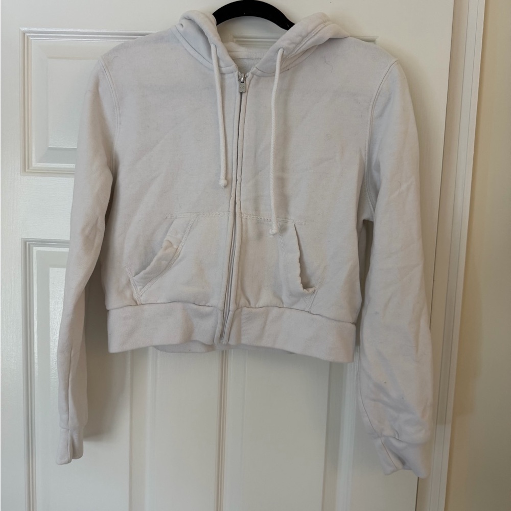 Hollister Off-White Zip-Up Hoodie